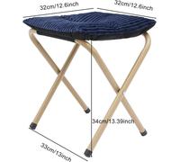 Repose-pieds - Tabouret pliant - Rembourrage épais - Pieds métalliques ergonomiques - Revêtement en velours côtelé - Pieds antidérapants en silicone - Capacité de charge 100 kg - Bleu