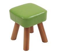 Repose-pieds tapissé, pouf ottoman en bois massif PU pour changer de chaussures, petit banc carré, repose-pieds durable pour la maison