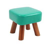Repose-pieds tapissé, pouf ottoman en bois massif PU pour changer de chaussures, petit banc carré, repose-pieds durable pour la maison