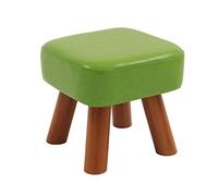 Repose-pieds tapissé, pouf ottoman en bois massif PU pour changer de chaussures, petit banc carré, repose-pieds durable pour la maison