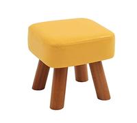 Repose-pieds tapissé, pouf ottoman en bois massif PU pour changer de chaussures, petit banc carré, repose-pieds durable pour la maison