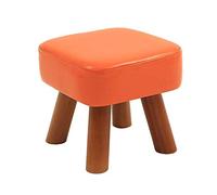 Repose-pieds tapissé, pouf ottoman en bois massif PU pour changer de chaussures, petit banc carré, repose-pieds durable pour la maison