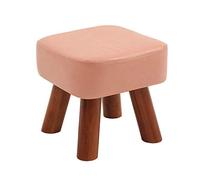 Repose-pieds tapissé, pouf ottoman en bois massif PU pour changer de chaussures, petit banc carré, repose-pieds durable pour la maison