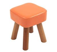 Repose-pieds tapissé, pouf ottoman en bois massif PU pour changer de chaussures, petit banc carré, repose-pieds durable pour la maison