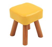 Repose-pieds tapissé, pouf ottoman en bois massif PU pour changer de chaussures, petit banc carré, repose-pieds durable pour la maison