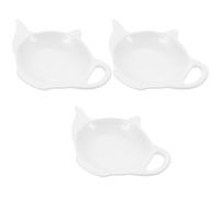 Repose Sachet de Thé en Céramique Blanc, Lot de 3, Forme Théière