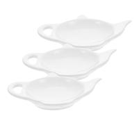 Repose-Sachet de Thé Théière en Céramique 3 Pièces Blanc