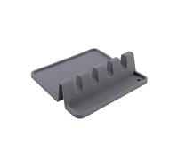 Repose-ustensiles de cuisine en silicone pour louche, spatule, pince, fourchette - Résistant à la chaleur, sans BPA, gris, 1 pièce