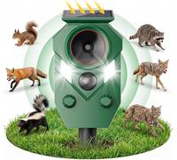 Répulsif à ultrasons pour chat - Pour le jardin - Étanche IP65 - Détecteur de mouvement PIR et lumière clignotante - Efficace contre les chats, les pigeons, les chiens, les renards, les oiseaux, les