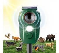 Répulsif à ultrasons pour chat - Répulsif solaire pour chat avec détecteur de mouvement et flash - Étanche IP65 - Répulsif d'animaux contre les chats, martres, serpents, campagnols, oiseaux, pour