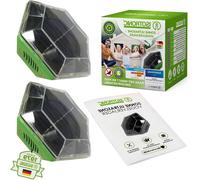 Répulsif à ultrasons pour oiseaux - Répulsif pour animaux à flash lumineux - Dissuasif contre les nuisibles - Alimentation solaire, mode nuit - Portée de 150 m² - Noir