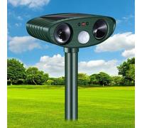 Répulsif à ultrasons pour pigeons Unyqoos® avec détecteur de mouvement PIR – Alimentation solaire, portée de 110° / environ 10 mètres, indice de protection IP44, 3W, batterie 18650, pour jardin et ter