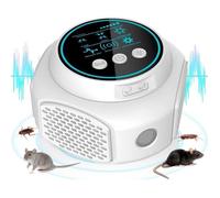 Répulsif à ultrasons pour souris et rats - 360° de couverture - 300 m² - 3 modes de fonctionnement - Non toxique et inodore