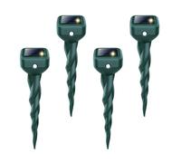Répulsif à ultrasons pour taupes, serpents et lapins à énergie solaire, IP 65 étanche - Piquets dissuasif pour cour, pelouse et jardin - Débarrassez-vous pour armadillo, cerf, gopher, campagnol