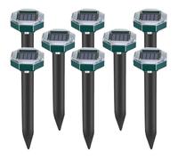 Répulsif anti-taupes ultrason solaire étanche IP65 - 8 pièces pour jardin, terrasse et pelouse - Éloigne les taupes efficacement -