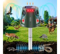 Repulsif Chat Exterieur, 360° Ultrason Solaire Répulsif Taupe avec Détecteur de Mouvement et Lumière Clignotante, Etanche IP66 5 Modes Repulsif Serpent pour Campagnols Raton Sauvage Lapin