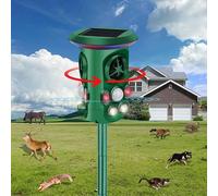 Répulsif Chat Extérieur Solaire, 360 degrés, Ultrason, 4 Modes, 10m | Pour jardin, Pour rats, chiens, oiseaux, souris, pigeon