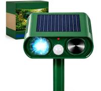 Repulsif Chat Exterieur Solaire à Ultrason, Repulsif Chat Ultrason pour Jardin, Appareil Étanche Contre Taupes, Oiseaux, Souris et Rats avec LED Clignotante (Améliorée)