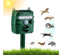 Repulsif Chat Exterieur, Solaire Repulsif Chat Ultrason avec Détecteur, Flash, Piquet de Sol Effaroucheur Animaux Ultrasons Étanchéité IP45 avec 5 Modes pour Jardin Chien Oiseau Souris