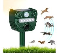 Repulsif Chat Exterieur, Solaire Répulsif Chat Ultrason Répulsif Chat avec Détecteur, Flash, Piquet de Sol Effaroucheur Étanchéité IP45 avec 5 Modes pour Jardin Chien Souris