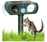 Répulsif Chat Extérieur Ultrason avec LED Solaire & Étanche IP65 pour Jardin Cour Terrasse Anti Chats Chiens Oiseaux Rongeurs