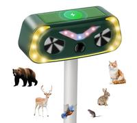 Répulsif Chat Ultrason, Lumière LED Répulsif Chat Exterieur, Solaire Anti Chat Jardin avec Détecteur de Mouvement pour Chiens Souris Ratons Renards Oiseaux Rats