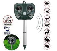 Répulsif Chat Ultrason Solaire Exterieur Sensibilité et Fréquence Réglable pour Repousser Animaux Nuisibles Protecteur de Jardin