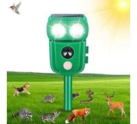 Répulsif pour chat EMS - Ultrasonique - Alimentation solaire - Pour pigeons oiseaux, chiens, chats, mices, renards d'animaux - 4 modes réglables
