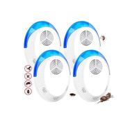Répulsif pour souris, répulsif à ultrasons contre les moustiques, repousse les cafards, les rongeurs - 100 % inoffensif (lot de 4)