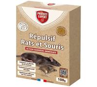PROTECT EXPERT Répulsif Rats & Souris - 100g - Action Barrière - Intérieur & Abords De La Maison - Traitement Préventif Durable RASOUREP100