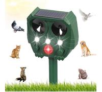 Répulsif Solaire à ultrasons pour Le Jardin avec détecteur de Mouvement PIR et lumière Clignotante, 5 Modes d'expulsion