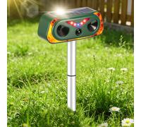 Répulsif solaire à ultrasons pour le jardin, avec détection de capteur PIR, chargement USB, répulsif étanche pour chats, oiseaux, pigeons pour jardin et cour (PEL-25-OA)