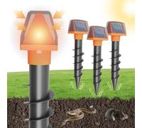 Répulsif solaire pour animaux Double face, répulsif pour souris inséré en spirale, répulpe les moles et les serpents, charge solaire ZS057-1 4PCS