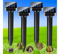 Répulsif Solaire Ultrasonique Contre les Nuisibles (Taupes, Serpents, Rongeurs) pour la Protection des Pelouses et Jardins - Lutte Écologique Contre les Parasites Round-8PCS