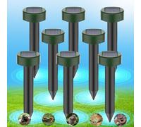 Repulsif Taupe, 8 Pièces Répulsif Solaire à Ultrasons pour Souris, pour Pelouse, Jardin Résistant aux Intempéries pour Taupe, Serpent, Campagnol, Gopher et Autres Animaux