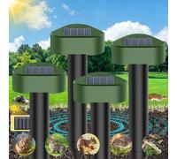Répulsif Taupe Solaire à Ultrason Lot de 4, Répulsif à Ultrasons Utilisé pour Repousser Les Animaux Fouisseurs Tels Que Les Taupes Campagnols Serpents Lézards etc, Protection Pelouses Jardins