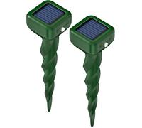 Repulsif Taupe Solaire, Anti-Taupe Solaire Vibration et Ultrasons, IP66 Imperméable Anti Taupe, Repousse Taupes, Serpents (2 Pièces)