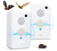 Répulsif Ultrason Anti-Chauves-Souris - - Rechargeable Intérieur/Extérieur - Lot de 2 Pièces