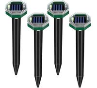 Répulsif ultrason pour animaux - PZCC - 4 pièces - Solaire - 360° - Portée 40 pieds - Surface 650 m²