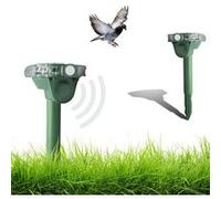 FISHTEC Chasse Nuisibles Flash 270° - Panneau Solaire - LED Flash, Détecteur de Mouvement Infrarouge - Angle Détection 120° - ULTRASONS - Idéal Animaux, Nuisibles (Souris, Chats, Lapins, Renards)