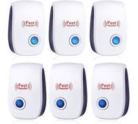 Répulsif ultrasonique anti-nuisibles - 6 pièces - Ultrason 25 kHz à 65 kHz - Couverture 120 m²