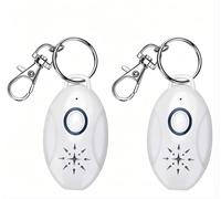 Répulsif ultrasonore Blanc Anti-moustiques, Portable Rechargeable pour moustiques araignées puces - Dispositif électronique extérieur sans Produits Chimiques pour Camping Voyage,2PACK