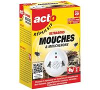RETRO | RÉPULSIF ULTRASONS MOUCHES, MOUCHERONS |Blister de 1 émetteur fixe pour 40 m² | RUSMO1