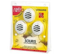 Répulsif ultrasons souris insectes rampants - 135 m² - Lot de 3 émetteurs
