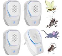 Répulsifs à Ultrasons, Ultrason Souris et Rats, Anti Mouche, Prise Anti Moustique, Electrique Appareil Répulsif Interieur - Fourmis, Souris, Rats, Araignées, Cafards, 100% Inoffensif - 4 Paquets