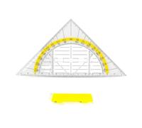 Requerre Équerre Transparente Avec Poignée Détachable - Triangle Géométrique En Plastique PS 9cm Et 14cm Avec Rapporteur À Échelle Jaune Pour École Et Bureau