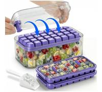 Réservoir à glaçons avec couvercle et pelle, capacité pour 64 glaçons, couleur violette