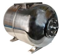 Réservoir à Vessie Sous Pression 50L - Groupe de Surpression - Rccordement 1" - Cuve Ballon en Acier Inoxydable INOX - pour Pompe Domestique, Pompe de Puit - Suppresseur Pompe - Horizontal 50 Litres