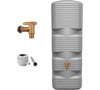 Réservoir complet pour la récupération des eaux de pluie - Pour l'arrosage du jardin - Conception économe en espace - 170 litres - Gris béton