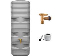 Réservoir complet pour la récupération des eaux de pluie - Pour l'arrosage du jardin - Conception économe en espace - 170 litres - Gris béton